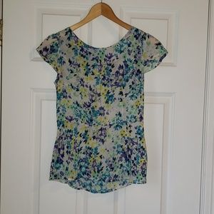 Xhilaration Floral peplum blouse